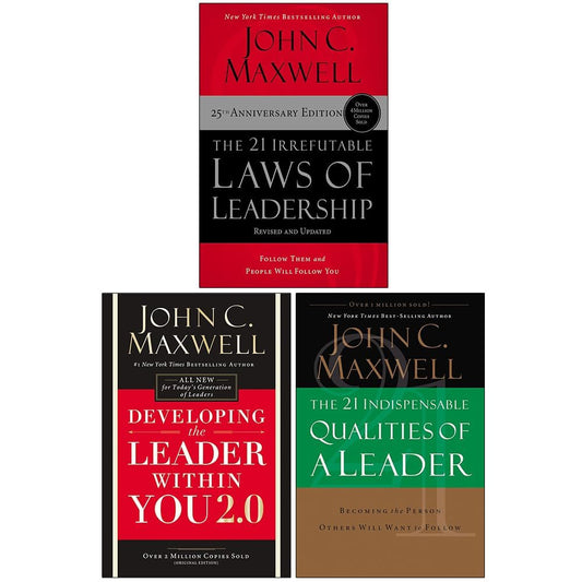 John C. Maxwell 3 Books Collection Set (21 Irrefutable Laws of Leadership, Developing the Leader Within You 2.0 & The 21 Indispensable Qualities of a Leader)