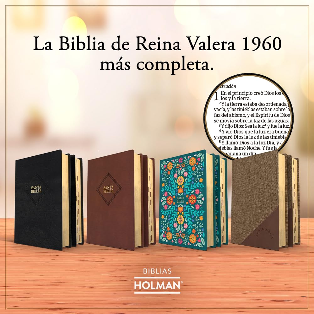 RVR 1960 Biblia letra grande tamaño manual, floreada, símil piel con índice (edición 2023)/ RVR 1960 HSGP Bible floral LeatherTouch with Index 2023 edition: Con Referencias. Nueva Tipografía