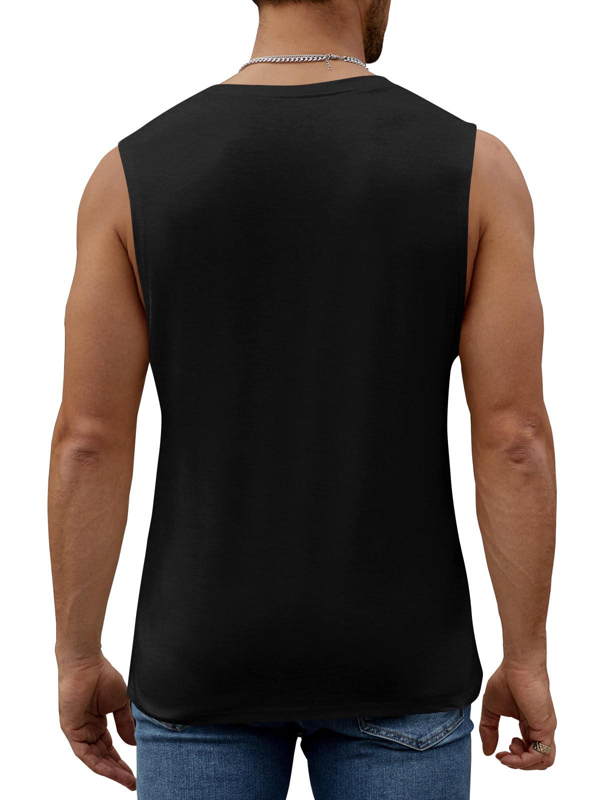 ▶ Playera sin mangas de algodón para hombre, diseño de Jesús Cross Believe, con estampado de fe, Negro -, M