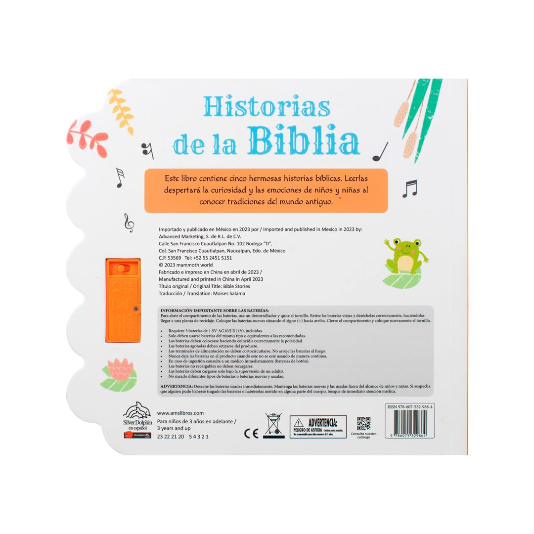 Libro infantil: Historias de la biblia con 10 botones con sonido