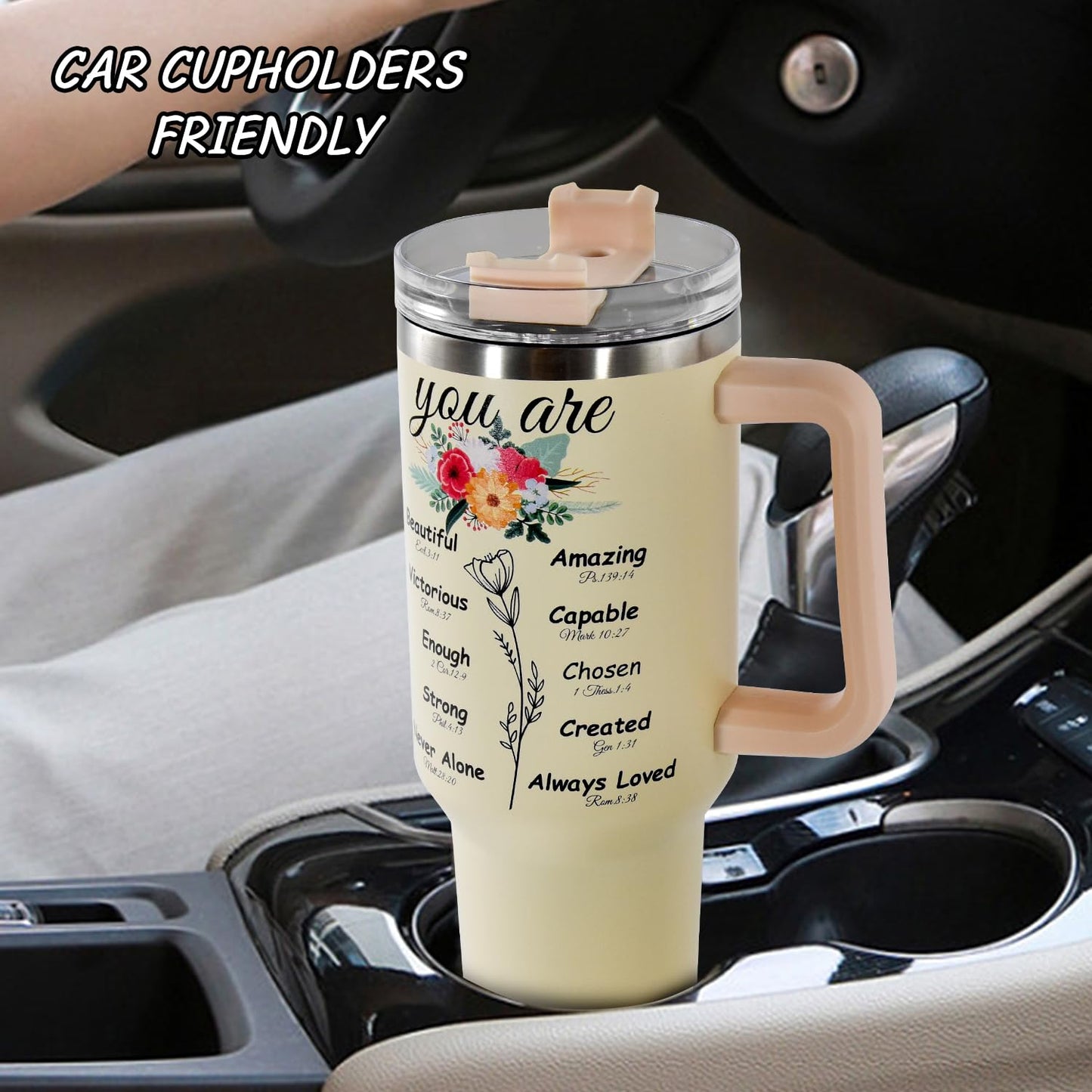 ▶ Regalos cristianos para mujeres, vasos de 40 onzas para mujeres, tazas de café con versículo bíblico, regalos religiosos de fe inspiradores para mujeres en cumpleaños, aniversario, vaso de 40 onzas