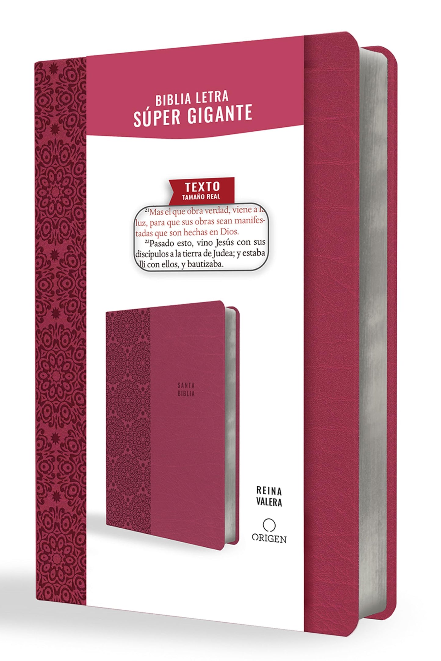 Santa Biblia Reina Valera, Letra Super Gigante, Piel Fucsia