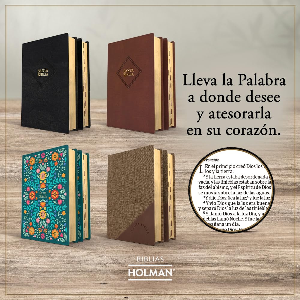 RVR 1960 Biblia letra grande tamaño manual, floreada, símil piel con índice (edición 2023)/ RVR 1960 HSGP Bible floral LeatherTouch with Index 2023 edition: Con Referencias. Nueva Tipografía