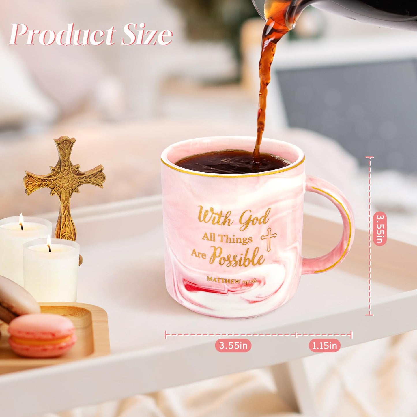 ▶ Regalos cristianos para mujeres, tazas cristianas para mujeres con asa, regalos religiosos para mujeres, taza inspiradora de las escrituras, regalos de cumpleaños de Navidad