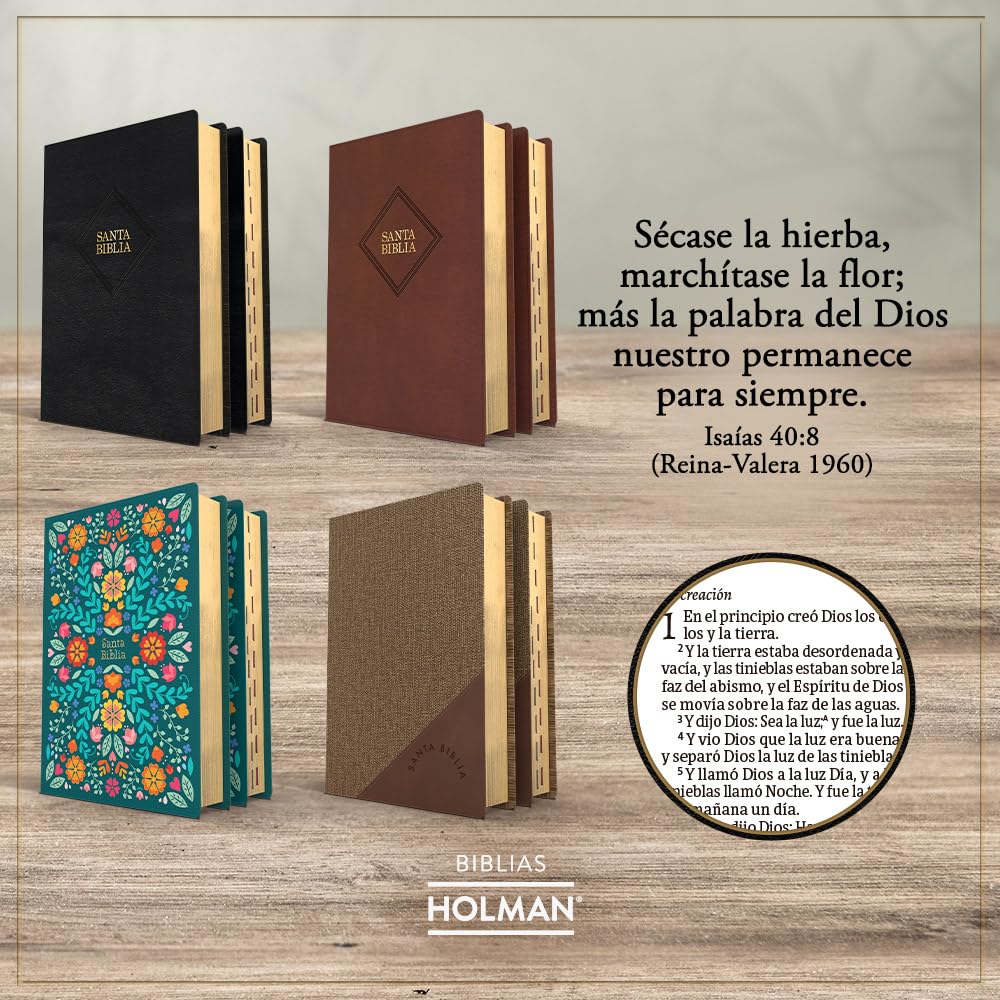 RVR 1960 Biblia letra grande tamaño manual, floreada, símil piel con índice (edición 2023)/ RVR 1960 HSGP Bible floral LeatherTouch with Index 2023 edition: Con Referencias. Nueva Tipografía