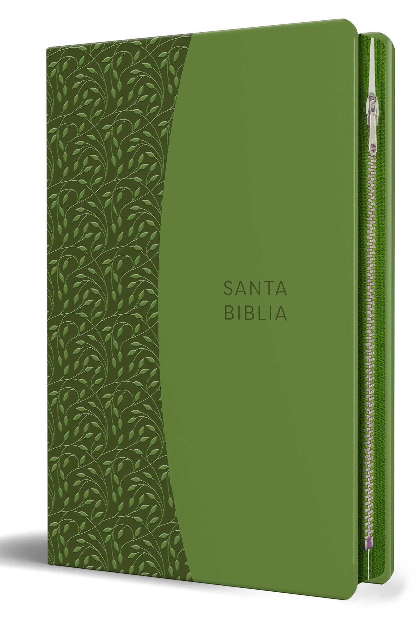 Biblia Reina Valera 1960 letra grande. Símil piel verde con cremallera