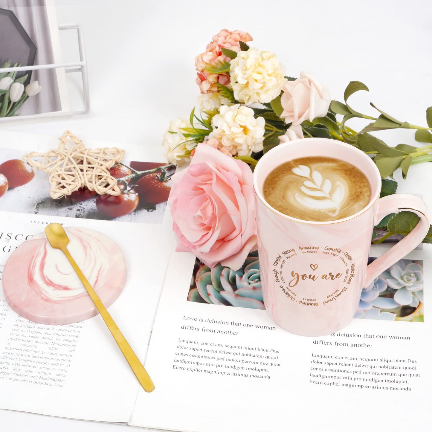 ▶ Regalos cristianos para mujeres, tazas de café inspiradoras, regalos religiosos, regalos inspiradores de cumpleaños espiritual para mujeres amigas, taza de café para mujeres con versículo