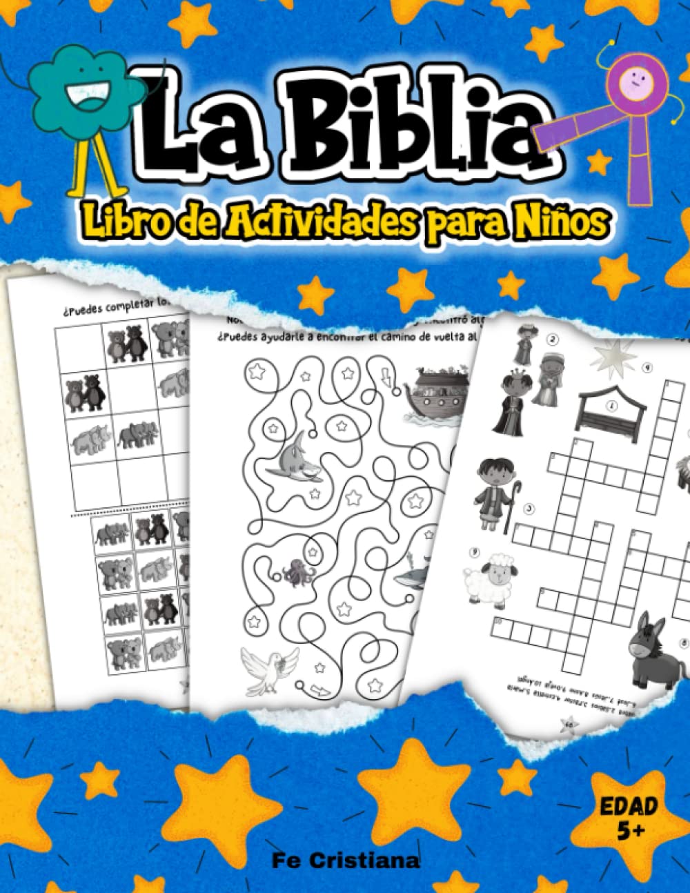 Libro de Actividades Bíblicas para Niños: Un Libro de Rompecabezas con Temática Bíblica para Niños Mayores de 5 Años, que Incluye Laberintos, ... Punto a Punto y Muchos más (Spanish Edition)