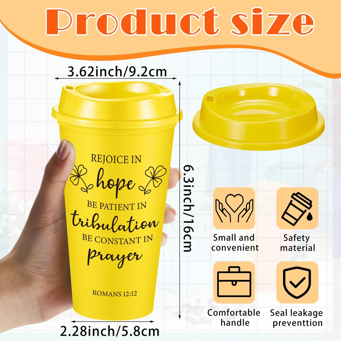 ▶  Tazas de Café Cristianas Vaso de Café de Plástico de Versículos Bíblicos con Tapas 16 oz Tazas Reutilizables con Motivos Religiosos Inspiradores Regalos Cristianos para Cumpleaños Navidad