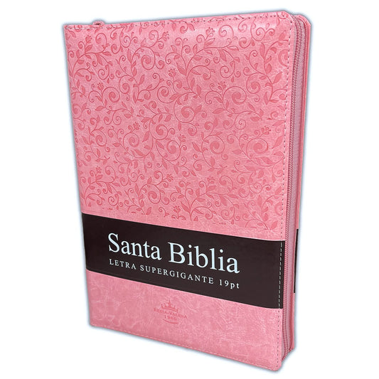 Biblia Letra Supergigante 19 puntos: RVR1960, imit. piel rosa duotone con índice (Spanish Edition)