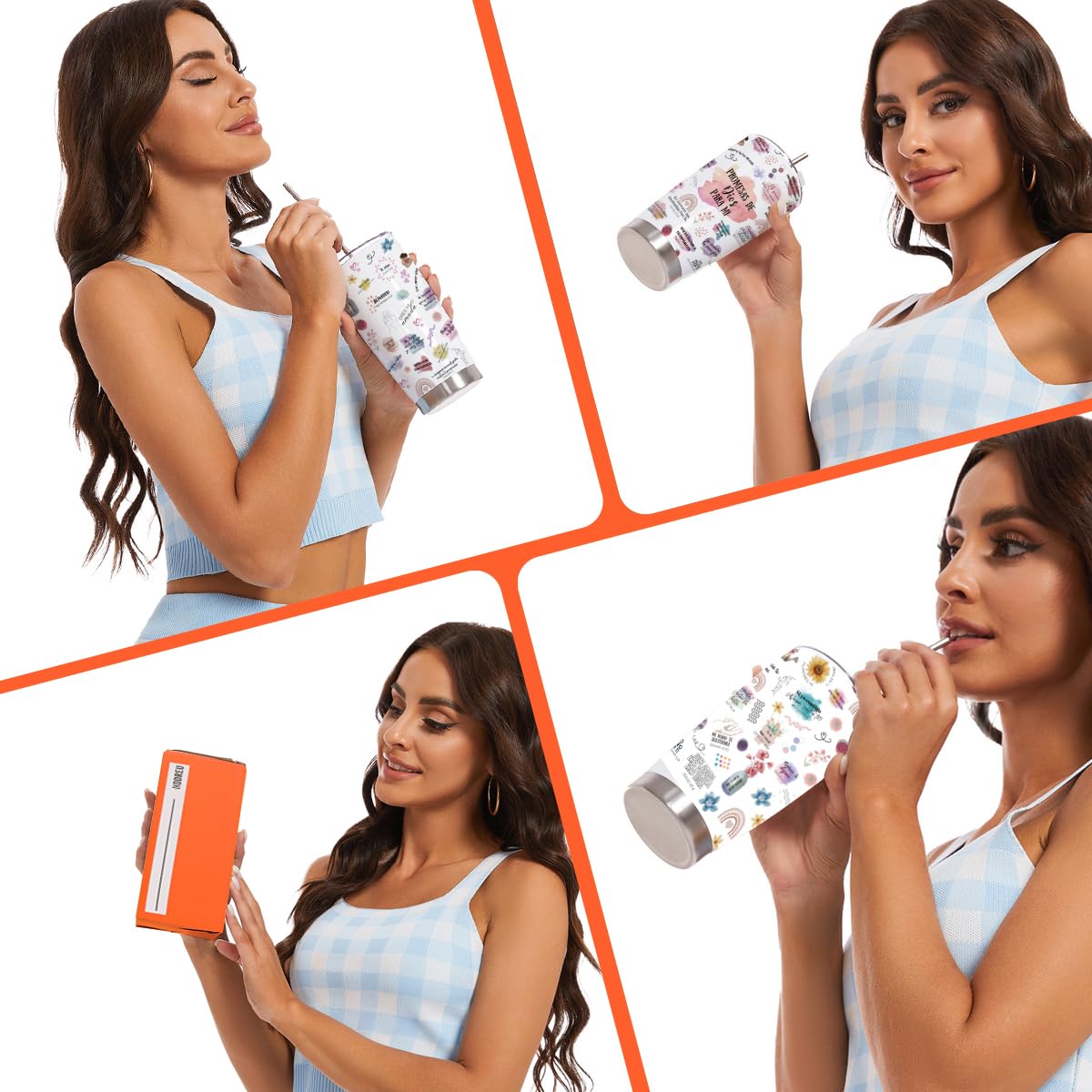 ▶ Vasos cristianos españoles para mujeres, regalos religiosos, vaso de 20 onzas, regalo de agradecimiento para pastor, esposa, taza de viaje aislada para oración, regalo de escritura femenina, taza