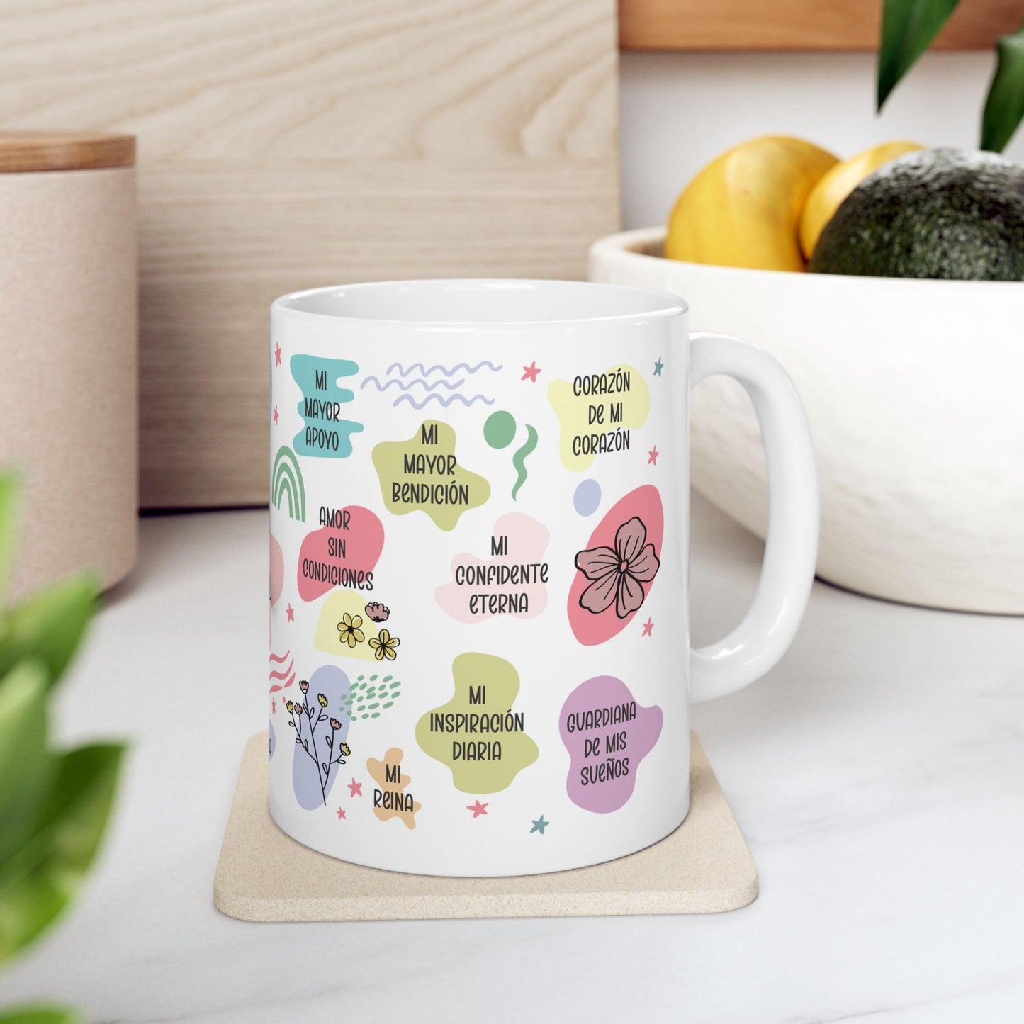 ▶ Taza de Cerámica 11oz con Mensajes de Amor para Mamá Regalo Original para el Día de la Madre Cumpleaños o Navidad Detalle Especial para la Mejor Mamá del Mundo Abuela Tia