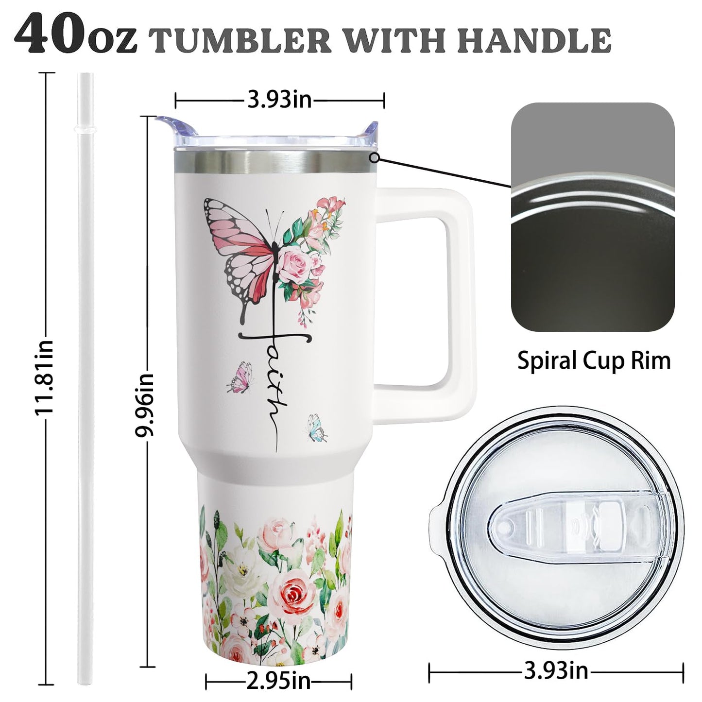 ▶  Regalos cristianos para mujeres, regalos religiosos, regalo alentador de inspiración para mujeres mayores, vasos cristianos de 40 onzas con asa y tapa, taza de café de viaje cristiano