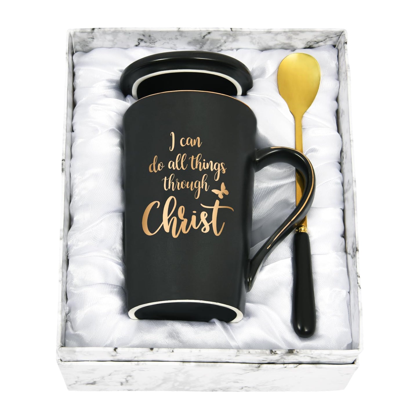 ▶Taza de café cristiana, I Can Do All Things Through Christ, taza de sacerdote, 14 onzas, cerámica, regalo religioso, Navidad