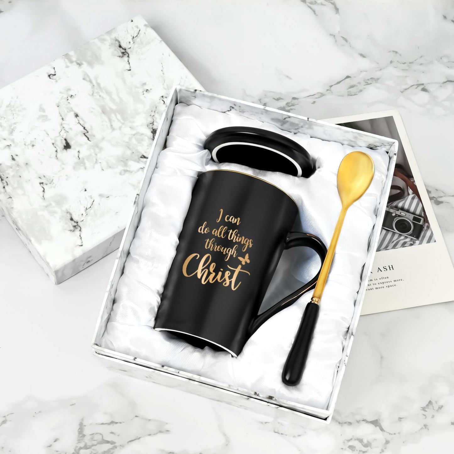 ▶Taza de café cristiana, I Can Do All Things Through Christ, taza de sacerdote, 14 onzas, cerámica, regalo religioso, Navidad