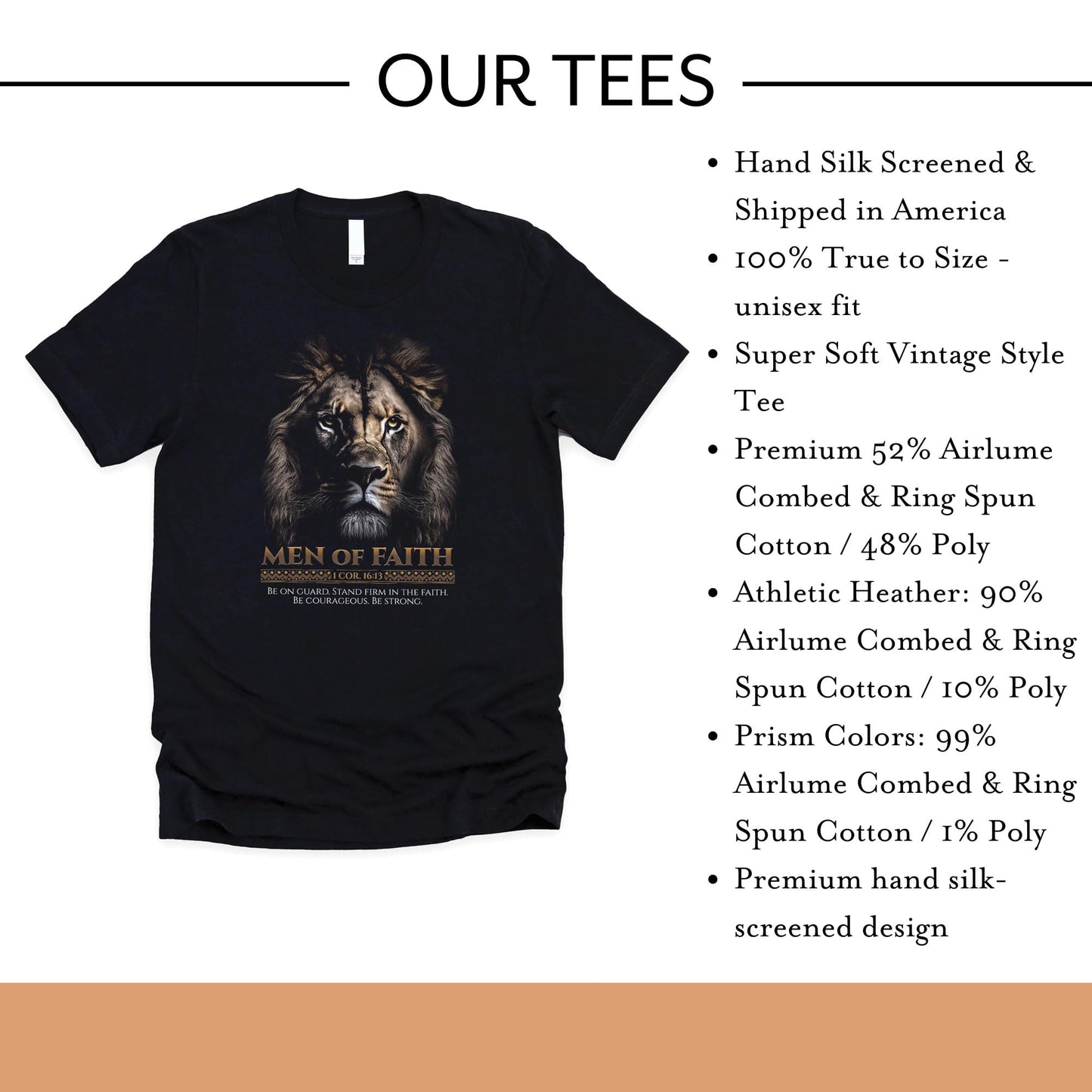 ▶ Hombres de fe | Camisetas cristianas para hombres | Ropa basada en la fe | Regalos cristianos, Negro -, XXXX-Large