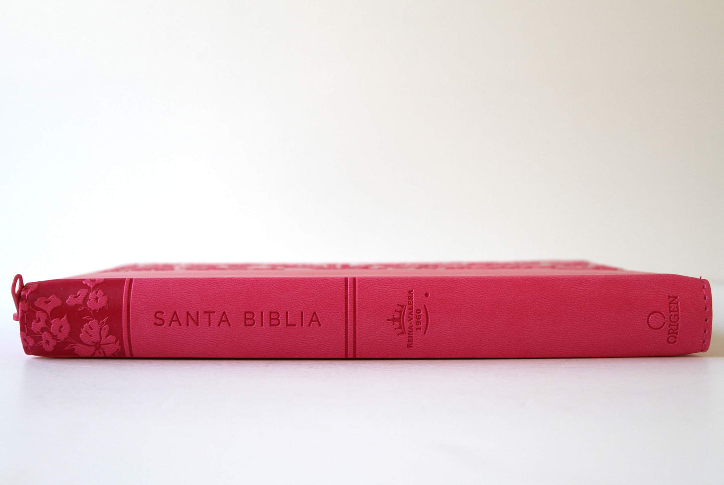 Biblia Reina Valera 1960 letra grande. Símil piel Fucsia, cremallera, indice, tamaño manual