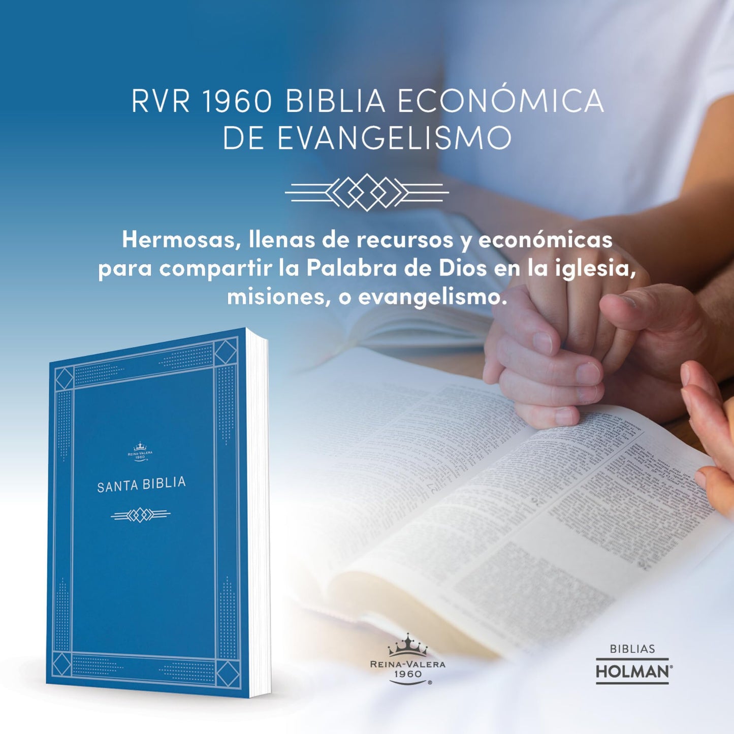 RVR 1960 Biblia edición económica, azul tapa rústica paquete de 20 / RVR 1960 Economic Bible Blue Paperback pack of 20