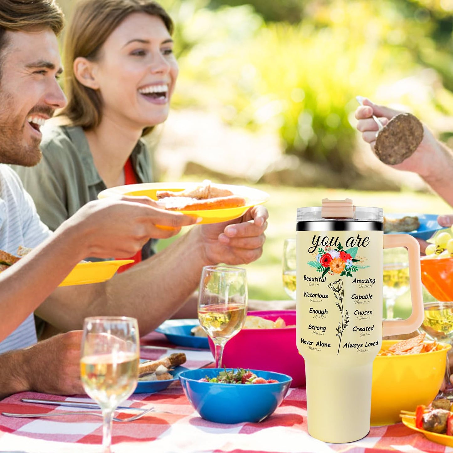 ▶ Regalos cristianos para mujeres, vasos de 40 onzas para mujeres, tazas de café con versículo bíblico, regalos religiosos de fe inspiradores para mujeres en cumpleaños, aniversario, vaso de 40 onzas