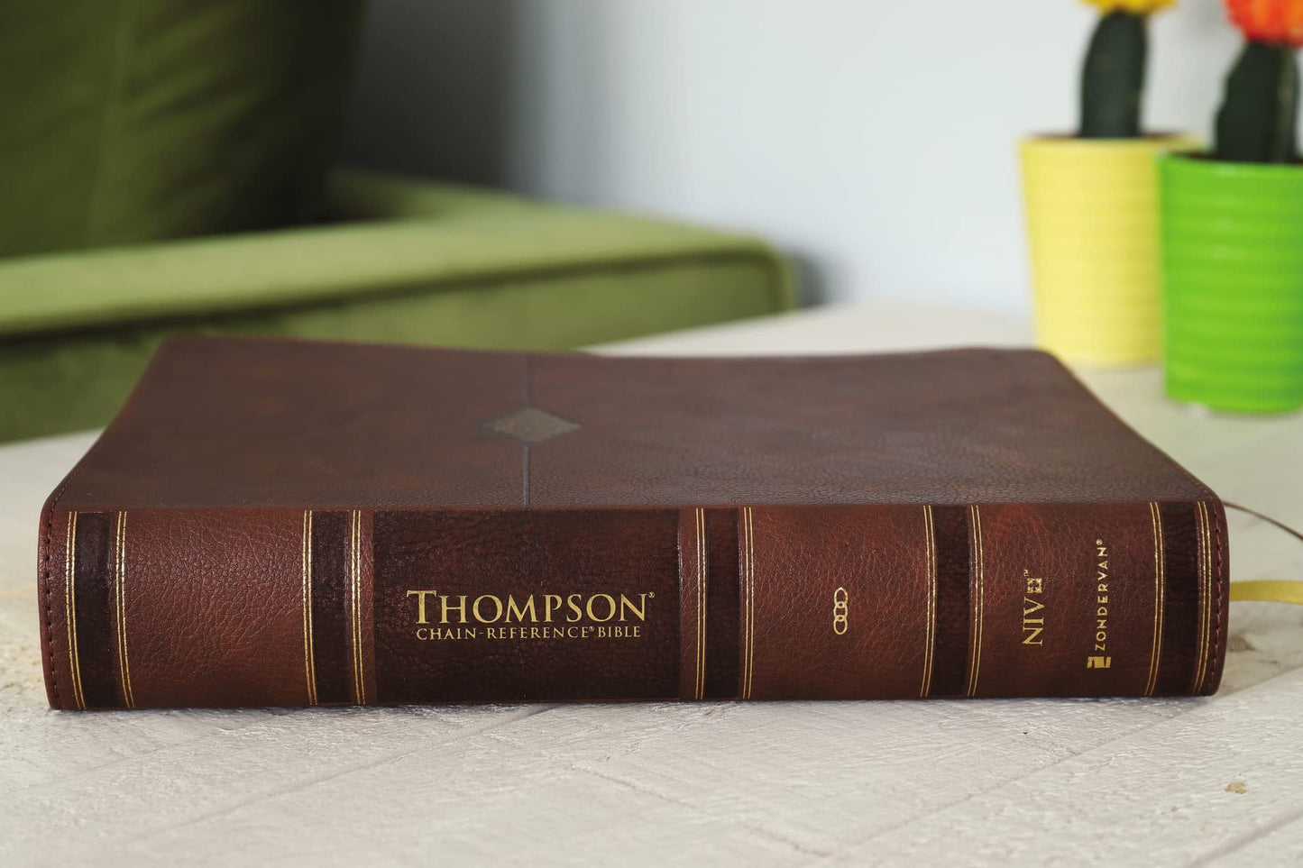 NIV, Thompson Chain-Reference Bible, Leathersoft, Brown, Red Letter, Thumb Indexed, Comfort Print