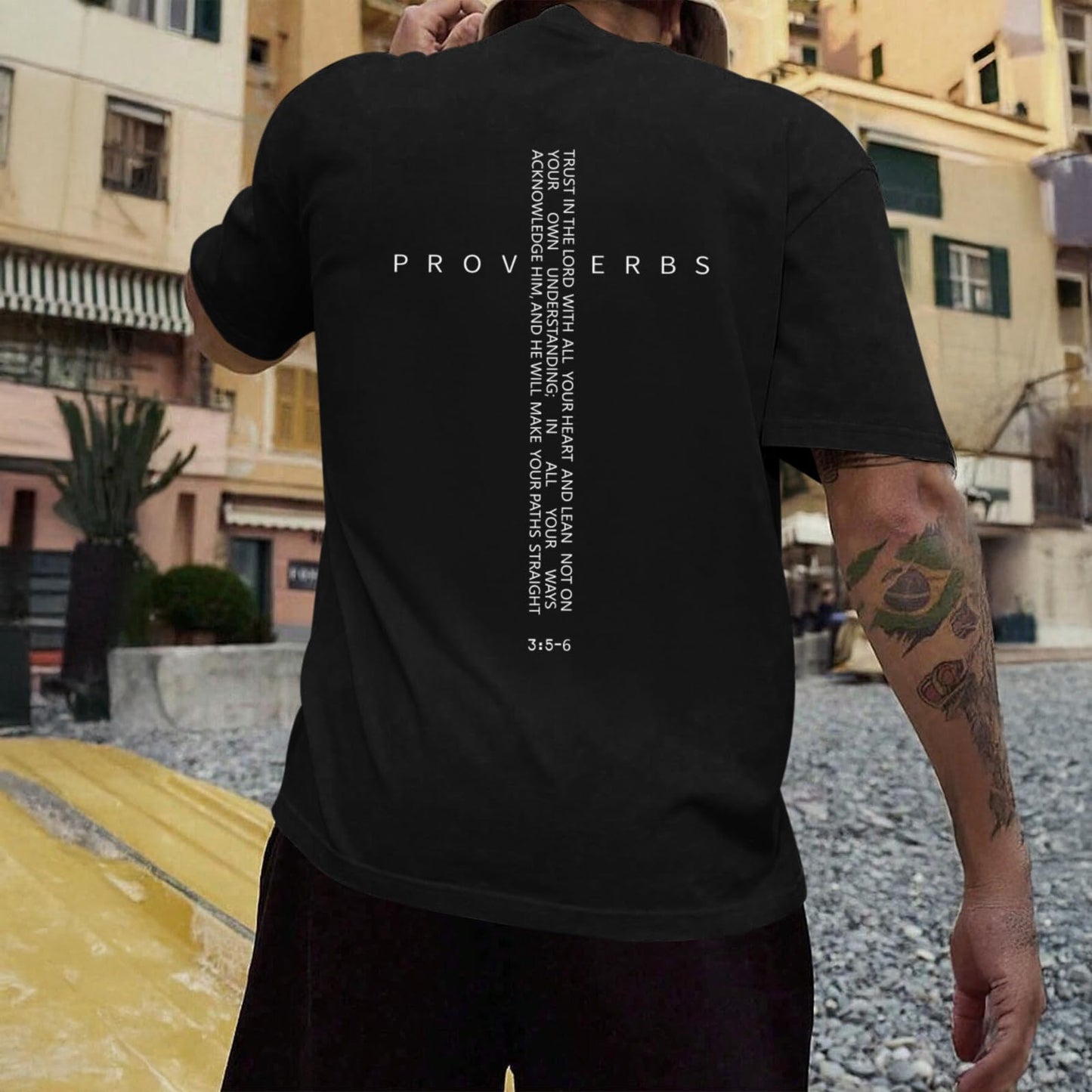 ▶Camisetas cristianas para hombre, estilo clásico, religioso, con versículo bíblico, playera con fe de Jesús, playera con gráficos inspiradores, Negro -, M