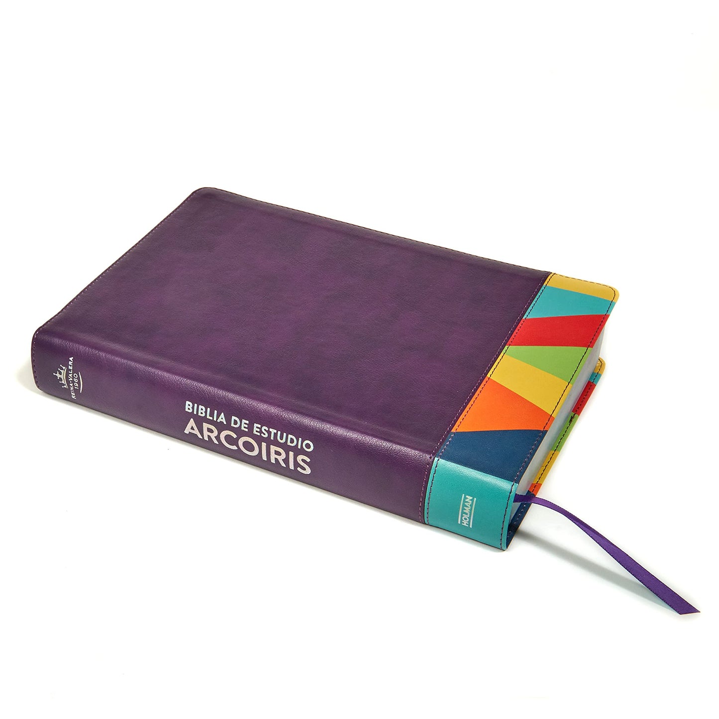 Reina Valera 1960 Biblia de Estudio Arcoiris, morado/multicolor | RVR 1960 Rainbow Study Bible Purple/multicolor LeatherTouch