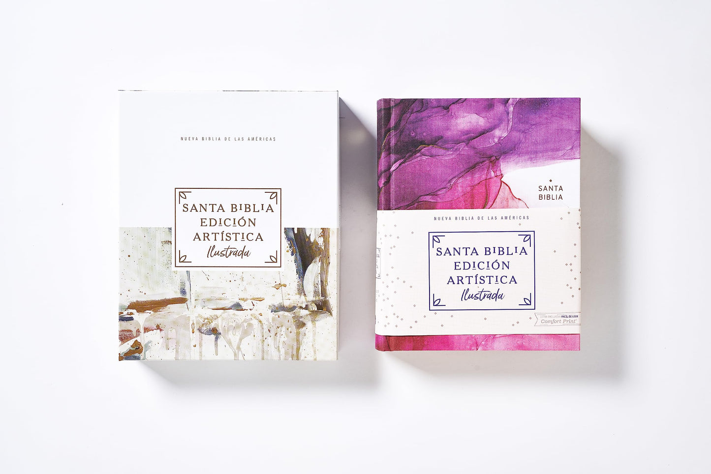 NBLA, Santa Biblia, Edición Artística Ilustrada, Leathersoft, Multicolor/Crema, Palabras de Jesús en Rojo, Comfort Print