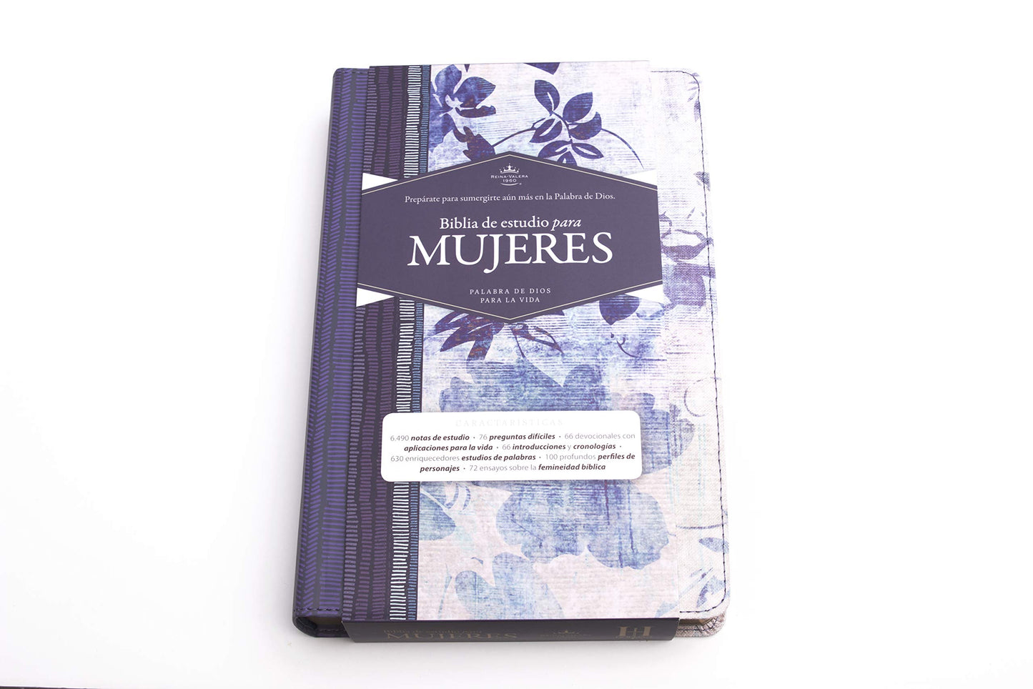 Biblia Reina Valera 1960 de Estudio para Mujeres. Tela impresa, azul floreado / Women Study Bible RVR 1960. Cloth over Board, Blue with Flowers