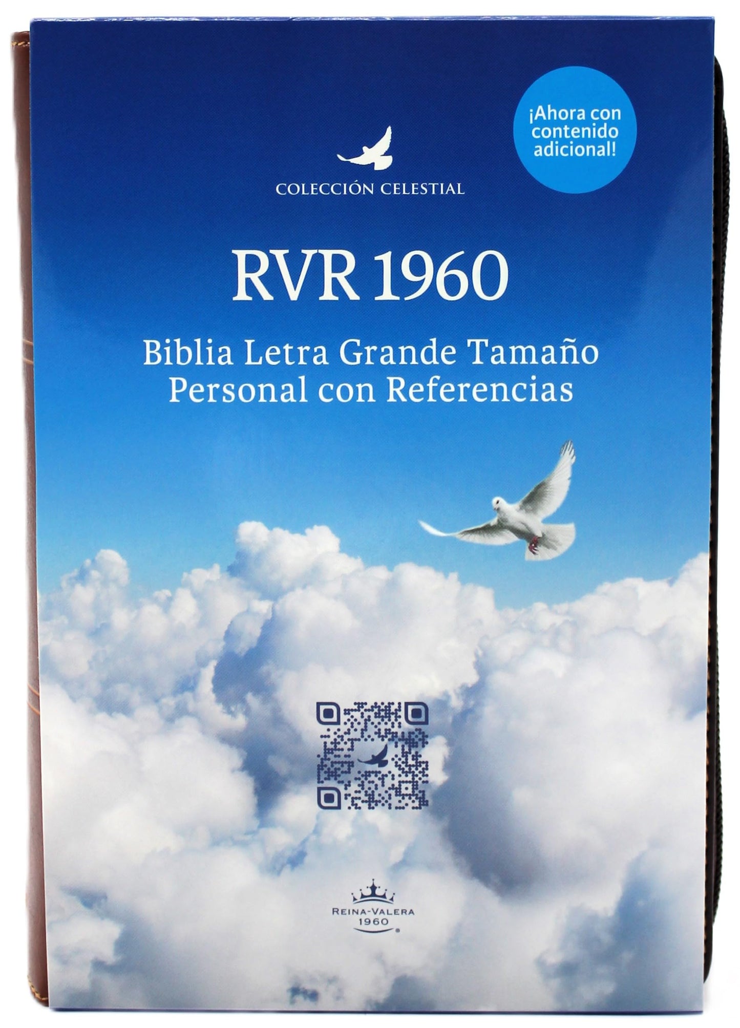 Biblia Reina Valera 1960 Letra Grande, con Cierre, Indice, tamano manual, foro en senti cuero color caramelo "Jehova es mi Pastor" RVR 1960 Large Print Bible in Spanish, brown with zipper