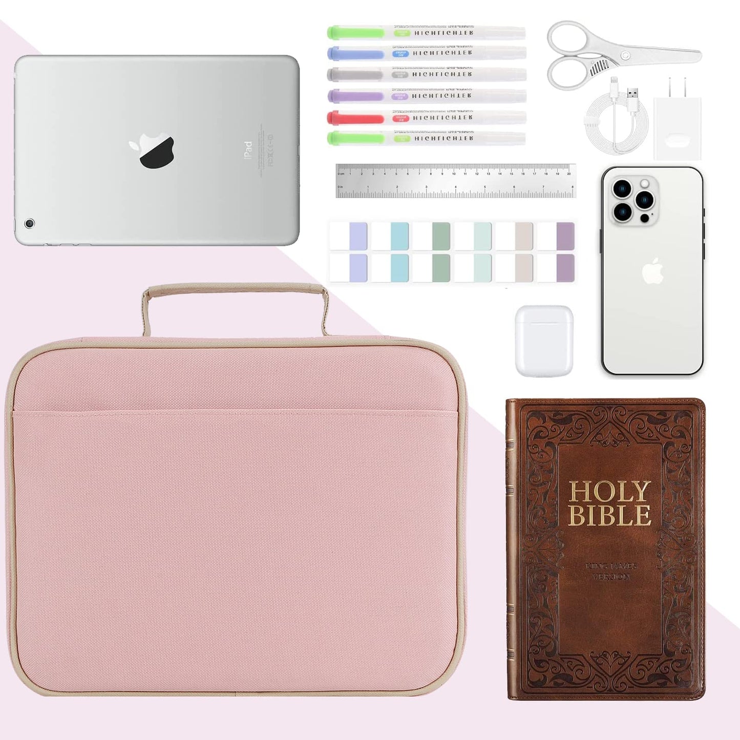 AWDK - Funda de Biblia grande para mujer, Rosado, Moderno