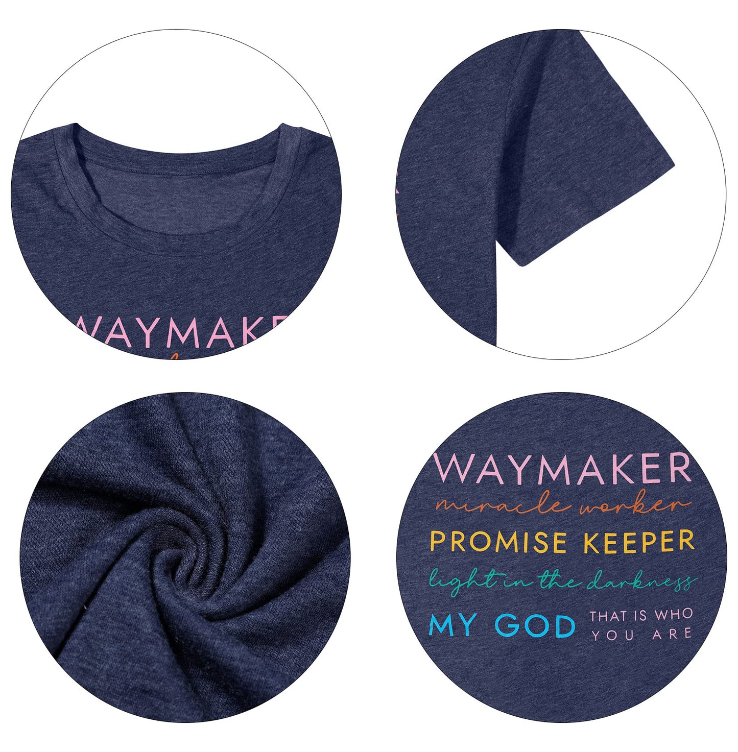 ▶ Camisas cristianas para mujer, diseño de fe, regalo religioso, casual, cristianos, inspiradoras, camisetas de manga corta, Azul oscuro, XXL