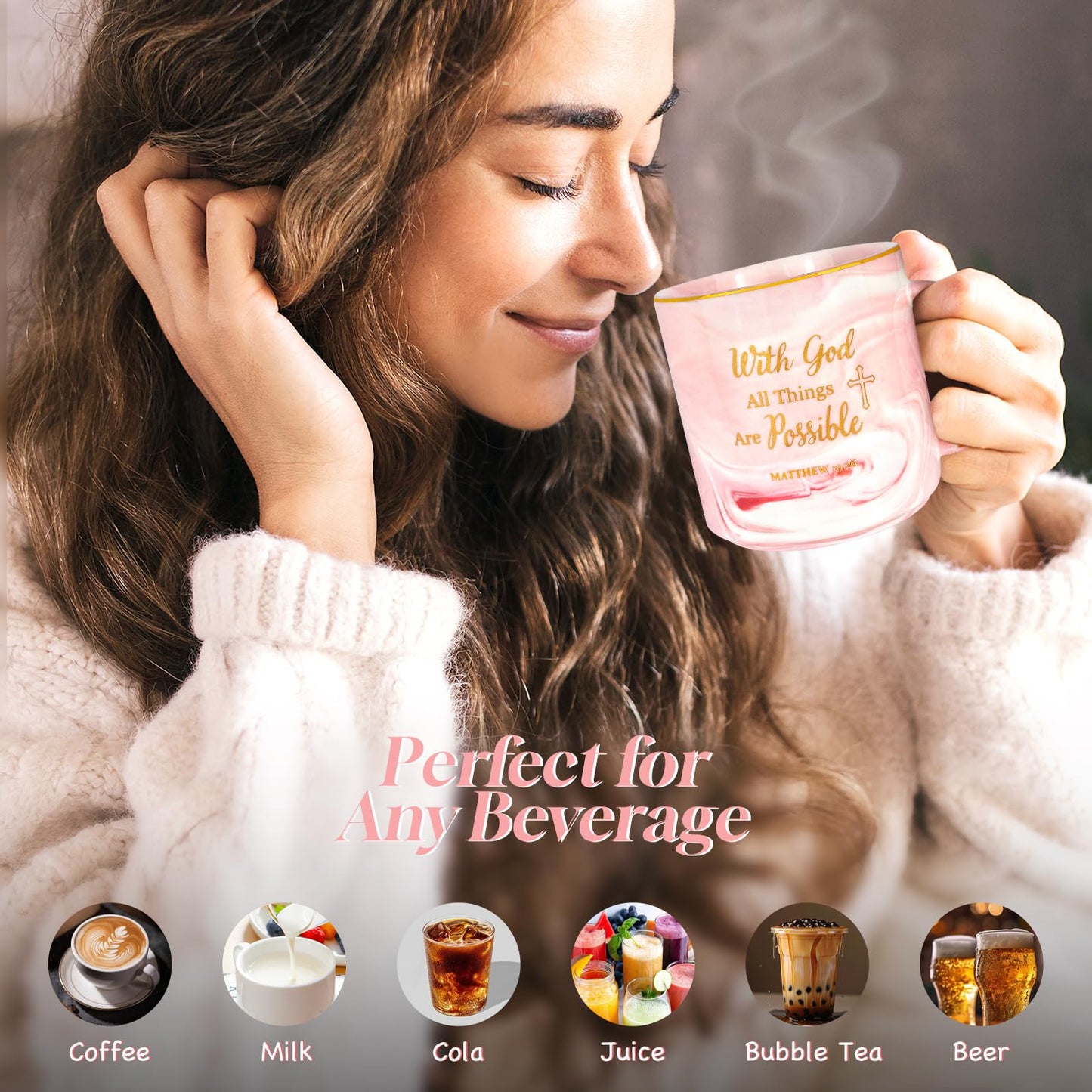 ▶ Regalos cristianos para mujeres, tazas cristianas para mujeres con asa, regalos religiosos para mujeres, taza inspiradora de las escrituras, regalos de cumpleaños de Navidad