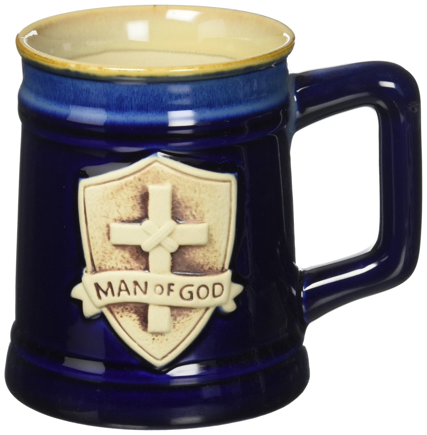 ▶ Taza decorativa de porcelana con diseño de paseo por la fe y texto en inglés "Walk By Faith