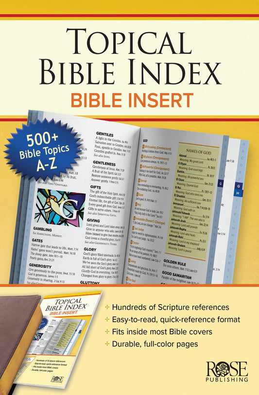 Topical Bible Index - Bible Insert