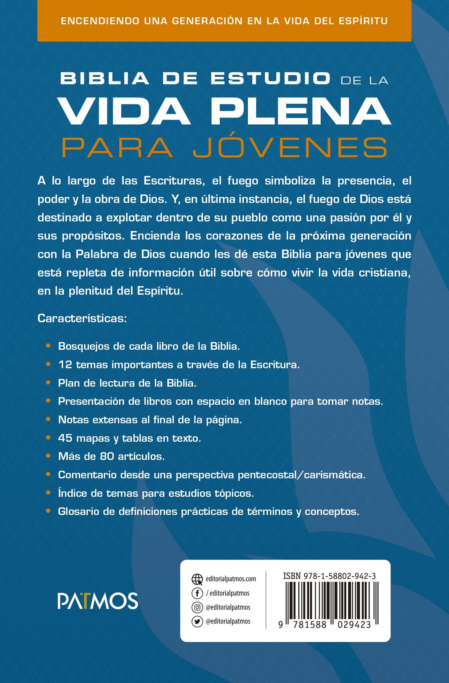 Biblia de Estudio de la Vida Plena para Jóvenes (Tapa Dura) (Spanish Edition)