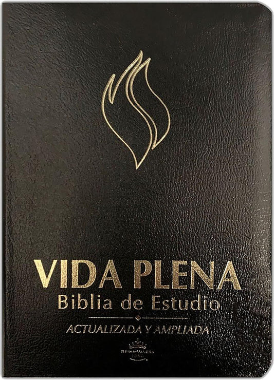 Rvr 1960 Vida Plena Biblia de Estudio - Cuero Negro / Fire Bible Black Bonded L Eather