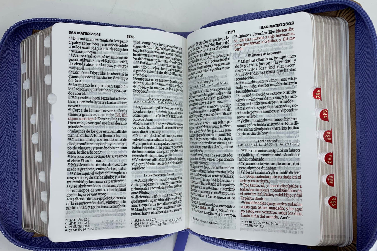 Biblia de Bolsillo con Cierre reina valera 1960 imit piel lila/café con índice