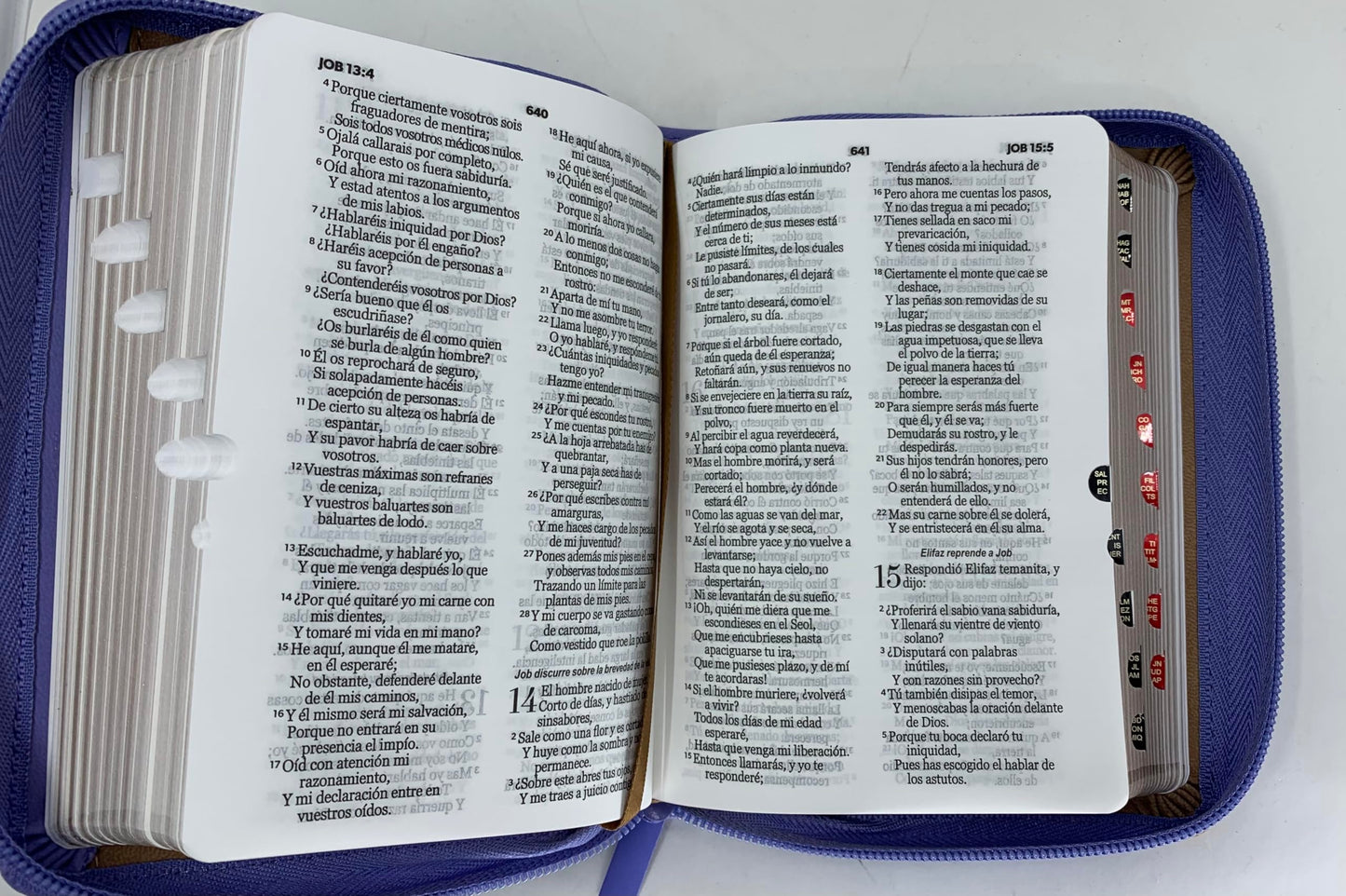 Biblia de Bolsillo con Cierre reina valera 1960 imit piel lila/café con índice