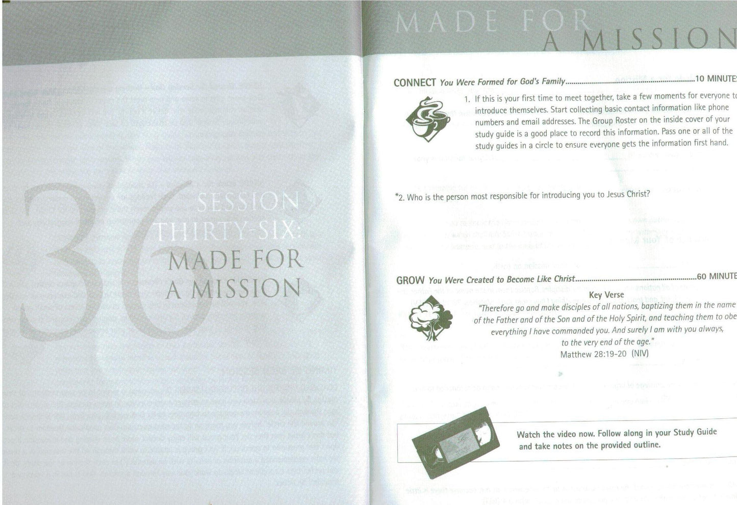 Volume 6~you Were Made for a Mission- The Purpose Driven Life Small Group Series~video Study Guide